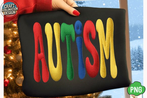 Autism PNG: Faux Embroidery for Boutique Apparel